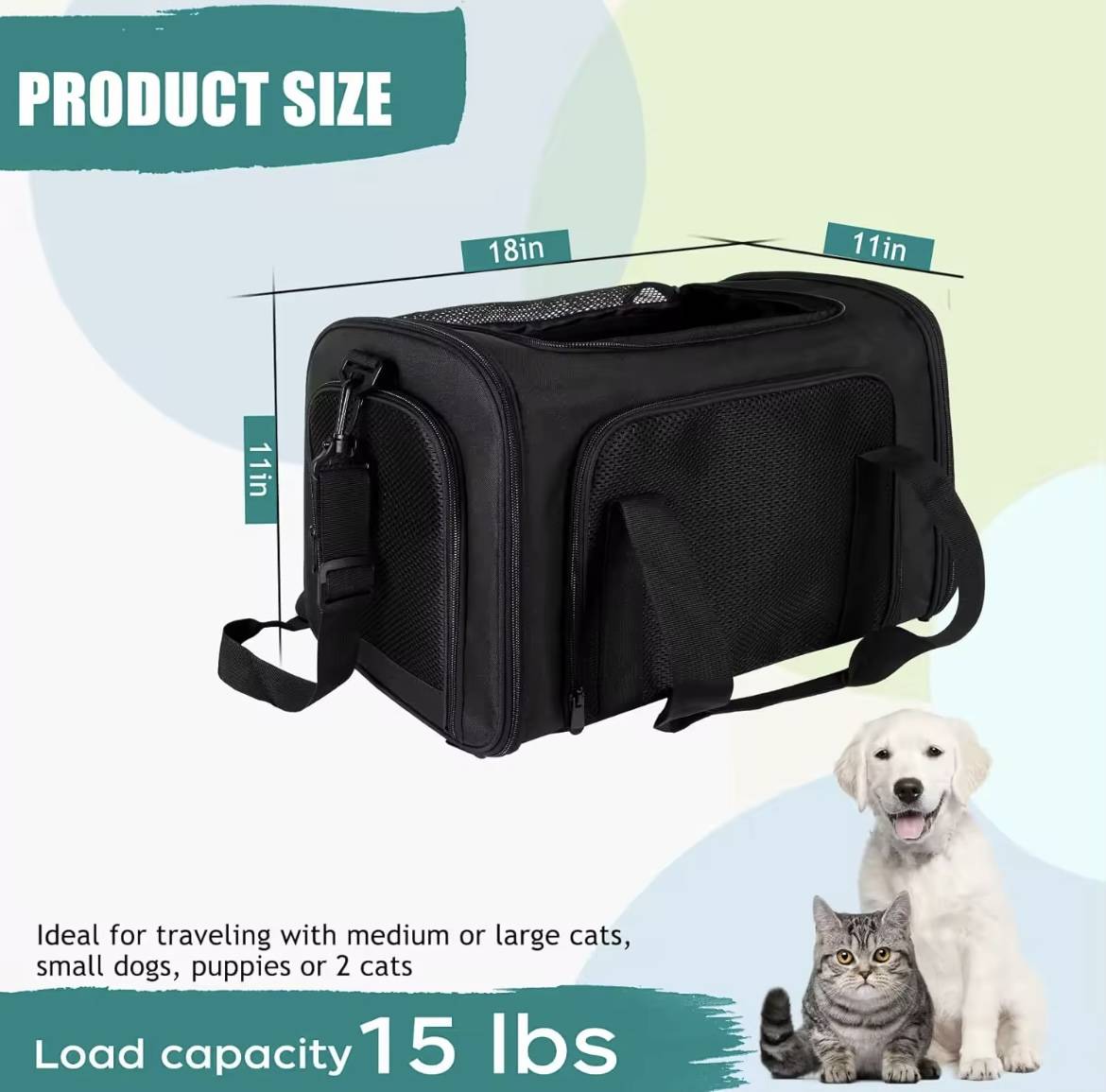 Airline Approved Collapsible Pet Travel Carrier Bag