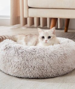 Soft Plush and Cozy Cylinder Cat Bed