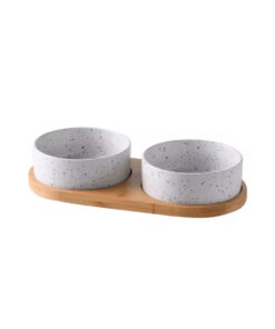 Ceramic & Easy to Clean, Tip Resistant Pet Bowl Set